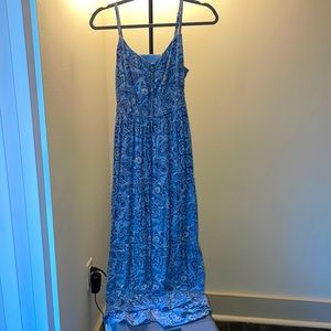 Blue floral maxi dress